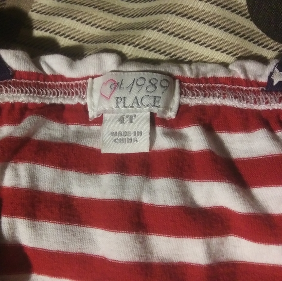 American Flag Summer Romper 4T red blue stars - Picture 4 of 5